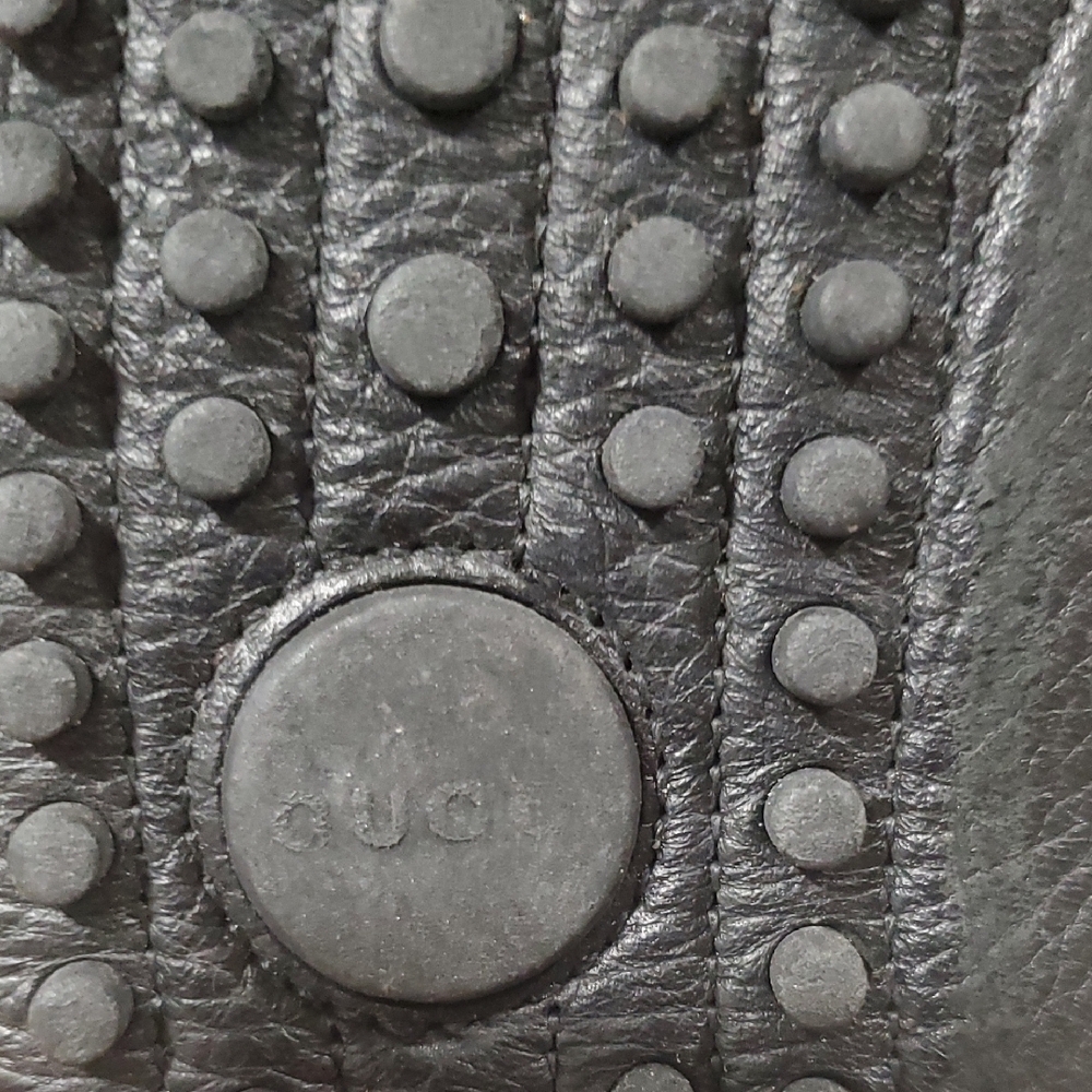 Gucci Black Leather Moccasins with Silver Detail - Picture 7 of 16